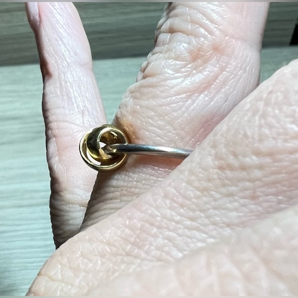 Designer Trollbeads “Neverending” Sterling Silver & 18K Gold Band Ring, Size 5.5 - Picture 9 of 10